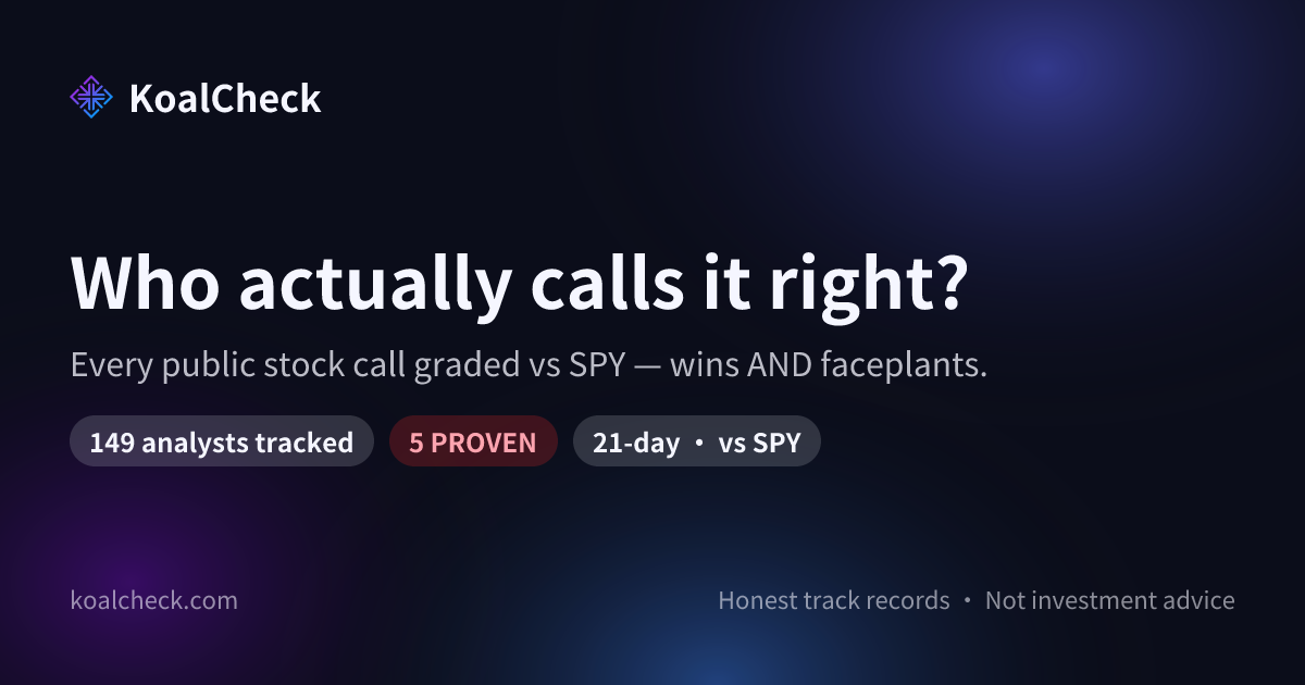 KoalCheck — Honest KOL track records